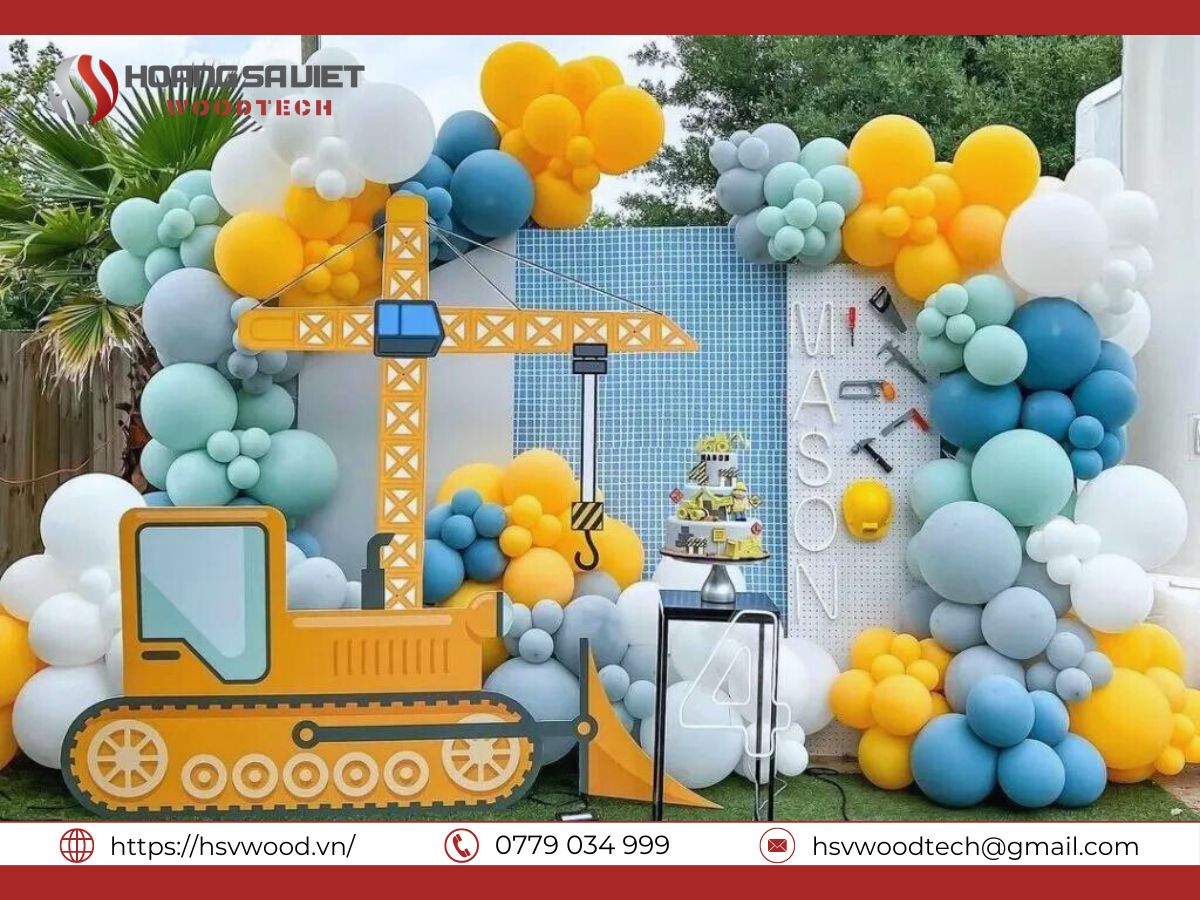 Trang trí sinh nhật bé trai phong cách mạnh mẽ